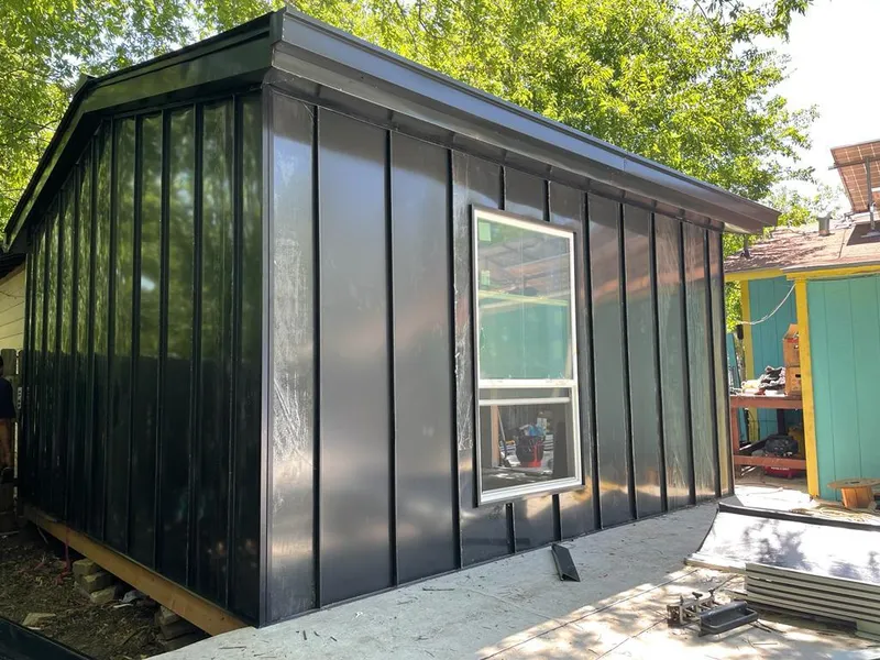 Black standing seam metal wall panels for Metal Roof Installation in Oroville